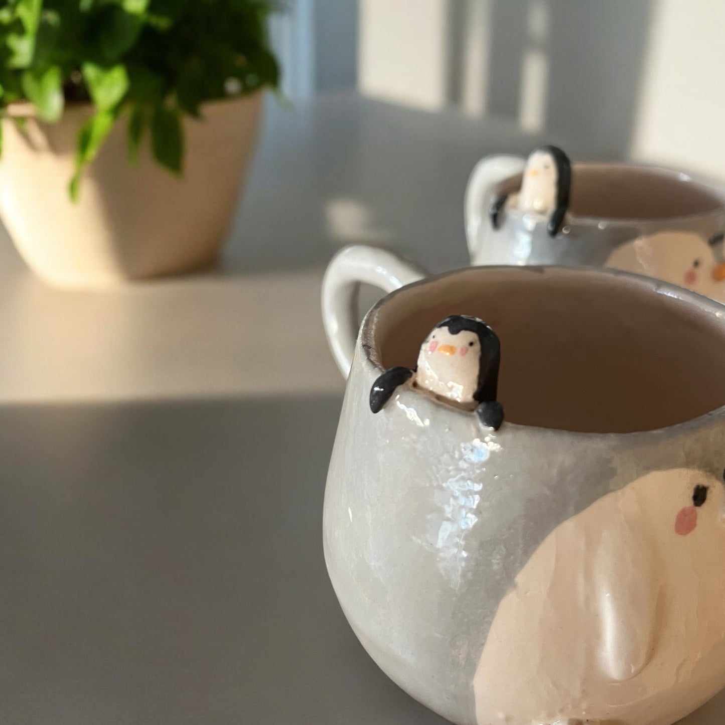 Penguen– El Yapımı Seramik Kupa